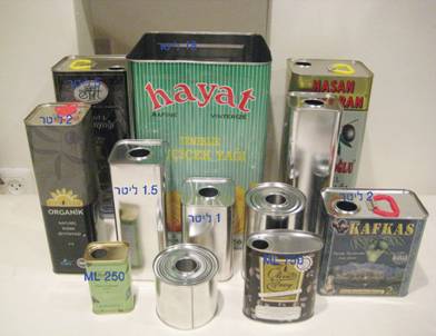 קופסאות פח לשמן זית